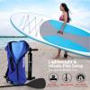 imageSereneLife Inflatable Stand Up Paddle Board with Premium SUP Accessories  Wide Stable Design with NonSlip EVA Deck Pad for Adults and Youth of All Skill Levels 350 lbs CapacityLight Blue