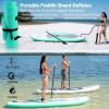 imageSereneLife Inflatable Stand Up Paddle Board with Premium SUP Accessories  Wide Stable Design with NonSlip EVA Deck Pad for Adults and Youth of All Skill Levels 350 lbs CapacityGreen