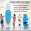 imageSereneLife Inflatable Stand Up Paddle Board with Premium SUP Accessories  Wide Stable Design with NonSlip EVA Deck Pad for Adults and Youth of All Skill Levels 350 lbs CapacityLight Blue