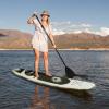 imageSereneLife Inflatable Stand Up Paddle Board with Premium SUP Accessories  Wide Stable Design with NonSlip EVA Deck Pad for Adults and Youth of All Skill LevelsBlack and Light Gray