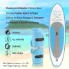 imageSereneLife Inflatable Stand Up Paddle Board with Premium SUP Accessories  Wide Stable Design with NonSlip EVA Deck Pad for Adults and Youth of All Skill Levels 350 lbs CapacityLight Blue