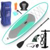 imageSereneLife Inflatable Stand Up Paddle Board with Premium SUP Accessories  Wide Stable Design with NonSlip EVA Deck Pad for Adults and Youth of All Skill Levels 350 lbs CapacityGreen