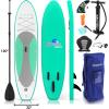 imageSereneLife Inflatable Stand Up Paddle Board with Premium SUP Accessories  Wide Stable Design with NonSlip EVA Deck Pad for Adults and Youth of All Skill Levels 350 lbs CapacityGreen