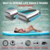imageSereneLife Inflatable Stand Up Paddle Board with Premium SUP Accessories  Wide Stable Design with NonSlip EVA Deck Pad for Adults and Youth of All Skill Levels 350 lbs CapacityLight Blue