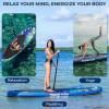 imageSereneLife Inflatable Stand Up Paddle Board with Premium SUP Accessories  Wide Stable Design with NonSlip EVA Deck Pad for Adults and Youth of All Skill Levels 350 lbs CapacityMulticolor