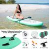 imageSereneLife Inflatable Stand Up Paddle Board with Premium SUP Accessories  Wide Stable Design with NonSlip EVA Deck Pad for Adults and Youth of All Skill Levels 350 lbs CapacityGreen