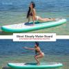 imageSereneLife Inflatable Stand Up Paddle Board with Premium SUP Accessories  Wide Stable Design with NonSlip EVA Deck Pad for Adults and Youth of All Skill Levels 350 lbs CapacityGreen