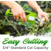 imageSereneLife PSPR170 Pruner Metal 72v Lithiumion Rechargeable Battery Powered Electric Pruning Shears Garden Trimmer Hand Held Cordless Tree Branch Cutter wSafety Switch Green
