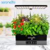 imageSereneLife Smart Starter KitHydroponic Herb Garden Indoor Plant System wHeight Adjustable LED Grow Lights 6 pods 3 ModesHome Kitchen Bedroom Office SLGLF130 Black