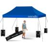 imagePop Up Canopy Tent 10x15  Commercial Instant Shelter FoldableCollapsible Sun Shade Canopy Pop Up Tent wWaterproof UV Resistant Tent Top Portable Carry Bag ampamp Sand Bag  SereneLife SLGZ15W WhiteBlue