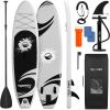 imageSereneLife Inflatable Stand Up Paddle Board with Premium SUP Accessories  Wide Stable Design with NonSlip EVA Deck Pad for Adults and Youth of All Skill LevelsBlack and Light Gray