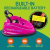 imageElectric Bumper Car for Kids  12V Rechargeable Battery Powered Ride On Vehicle for Toddlers w 2 Driving Modes Safety Belt Remote Control LED Lights 360 Degree Spin Dual Joystick Pink