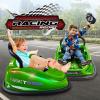 imageElectric Bumper Car for Kids  12V Rechargeable Battery Powered Ride On Vehicle for Toddlers w 2 Driving Modes Safety Belt Remote Control LED Lights 360 Degree Spin Dual Joystick Green