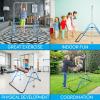 imageKids Gymnastics Bar Adjustable Height Foldable Expandable Horizontal Gymnastic Training Equipment for Home Indoor Toddlers Gym Set Monkey Bar Fun