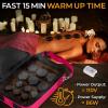 imagePortable Massage Stone Warmer Set  Electric Spa Hot Stones Massager and Heater Kit with 6 Large and 6 Small Round Shaped Basalt Massaging Rocks Digital Controller Heating Bag PinkPink