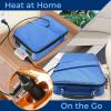 imagePortable Massage Stone Warmer Set  Electric Spa Hot Stones Massager and Heater Kit with 6 Large and 6 Small Round Shaped Basalt Massaging Rocks Digital Controller Heating Bag PinkBlue