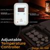 imagePortable Massage Stone Warmer Set  Electric Spa Hot Stones Massager and Heater Kit with 6 Large and 6 Small Round Shaped Basalt Massaging Rocks Digital Controller Heating Bag PinkBrown