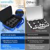 imagePortable Massage Stone Warmer Set  Electric Spa Hot Stones Massager and Heater Kit with 6 Large and 6 Small Round Shaped Basalt Massaging Rocks Digital Controller Heating Bag PinkBlue