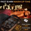 imagePortable Massage Stone Warmer Set  Electric Spa Hot Stones Massager and Heater Kit with 6 Large and 6 Small Round Shaped Basalt Massaging Rocks Digital Controller Heating Bag PinkBrown