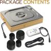 imagePortable Massage Stone Warmer Set Electric Spa Hot Stones Massager and Heater Kit with 6 Large and 6 Small Round Shaped Basalt Warm Massaging Therapy Rocks Equipment Digital Controller Heating Bag