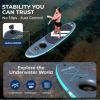 imageSereneLife 106 Inflatable StandUp Paddle Board with Window  32 Wide Stable Design with NonSlip EVA Deck Pad Premium SUP Accessories and GoPro Mount for Youth and Adults 350 lbs Capacity