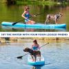 imageSereneLife 116 Supersized Inflatable Paddle Board with PetFriendly Design  Stable 35 Wide SUP 485 lb Capacity NonSlip EVA Deck Complete Kit with Paddle Pump Leash Fins ampamp Backpack