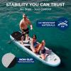 imageSereneLife 122 Inflatable SUP  Family Stand Up Paddle Board with Seat for 2 Adults and 1 One Child  34 Wide Stable Design with NonSlip EVA Deck Pad Premium SUP Accessories 450 lbs Capacity
