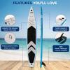 imageSereneLife 14 Inflatable Stand Up Paddle Board for Racing  28 Narrow Design for Expert Paddlers with NonSlip EVA Deck Pad Includes Premium SUP Accessories and GoPro Mount for Youth and Adults
