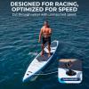 imageSereneLife 14 Inflatable Stand Up Paddle Board for Racing  28 Narrow Design for Expert Paddlers with NonSlip EVA Deck Pad Includes Premium SUP Accessories and GoPro Mount for Youth and Adults