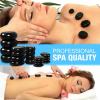 imageSereneLife 20 Pc Hot Massage Stone Set  Heated Stones with Traveling BagSmall Brown Box Smooth ampamp Sculpted Round Basalt Rock Relieves Pains Caused by Sprains ampamp Strains