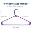 imageSereneLife 20Pack Plastic Hangers NonSlip SpaceSaving Closet Organizers Durable and Strong for Shirts Sweaters Hoodies Kids Clothes ampamp Dresses UltraThin LightweightPurple