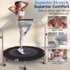 imageSereneLife 3640quot Foldable Mini Trampoline  Compact Fitness Trampoline for Kids Adults Exercise Rebounder with Foam Handle IndoorGarden Workout Equipment Max Load 150220 lbs40 IN Black