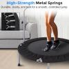 imageSereneLife 3640quot Foldable Mini Trampoline  Compact Fitness Trampoline for Kids Adults Exercise Rebounder with Foam Handle IndoorGarden Workout Equipment Max Load 150220 lbs40 IN Black