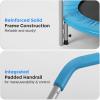 imageSereneLife 3640quot Foldable Mini Trampoline  Compact Fitness Trampoline for Kids Adults Exercise Rebounder with Foam Handle IndoorGarden Workout Equipment Max Load 150220 lbs40 IN Sky Blue