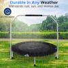 imageSereneLife 3640quot Foldable Mini Trampoline  Compact Fitness Trampoline for Kids Adults Exercise Rebounder with Foam Handle IndoorGarden Workout Equipment Max Load 150220 lbs40 IN Black