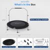 imageSereneLife 3640quot Foldable Mini Trampoline  Compact Fitness Trampoline for Kids Adults Exercise Rebounder with Foam Handle IndoorGarden Workout Equipment Max Load 150220 lbs40 IN Black