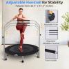 imageSereneLife 3640quot Foldable Mini Trampoline  Compact Fitness Trampoline for Kids Adults Exercise Rebounder with Foam Handle IndoorGarden Workout Equipment Max Load 150220 lbs40 IN Black