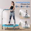 imageSereneLife 3640quot Foldable Mini Trampoline  Compact Fitness Trampoline for Kids Adults Exercise Rebounder with Foam Handle IndoorGarden Workout Equipment Max Load 150220 lbs40 IN Sky Blue