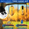 imageSereneLife 67quot Oval Saucer Swing  Giant Outdoor Swing Set with Universal Hanging Kit Swinging Seat Spinner with Carry Bag Weatherproof WaterResistant Supports Up to 700 lbs BlackRainbow