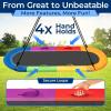 imageSereneLife 67quot Oval Saucer Swing  Giant Outdoor Swing Set with Universal Hanging Kit Swinging Seat Spinner with Carry Bag Weatherproof WaterResistant Supports Up to 700 lbs BlackRainbow
