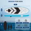 imageSereneLife 79quot Kids Inflatable Stand Up Paddle Board  SUP for Youth with SingleAction Pump Adjustable Paddle ampamp Backpack  30 Wide Stable Design with NonSlip EVA Deck Pad Ages 5 200lb CapacityBlue