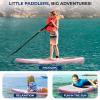 imageSereneLife 79quot Kids Inflatable Stand Up Paddle Board  SUP for Youth with SingleAction Pump Adjustable Paddle ampamp Backpack  30 Wide Stable Design with NonSlip EVA Deck Pad Ages 5 200lb CapacityPink