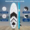 imageSereneLife 79quot Kids Inflatable Stand Up Paddle Board  SUP for Youth with SingleAction Pump Adjustable Paddle ampamp Backpack  30 Wide Stable Design with NonSlip EVA Deck Pad Ages 5 200lb CapacityBlue