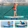 imageSereneLife 79quot Kids Inflatable Stand Up Paddle Board  SUP for Youth with SingleAction Pump Adjustable Paddle ampamp Backpack  30 Wide Stable Design with NonSlip EVA Deck Pad Ages 5 200lb CapacityBlue