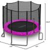 imageSereneLife 8FT 10FT 12FT 14 FT Trampoline Outdoor  HeavyDuty Backyard Trampoline for Kids and Adults with Wide Jumping Surface Stable LShaped Legs Safety Net ASTM Approved Supports 264 lbs10FTPINK