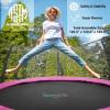 imageSereneLife 8FT 10FT 12FT 14 FT Trampoline Outdoor  HeavyDuty Backyard Trampoline for Kids and Adults with Wide Jumping Surface Stable LShaped Legs Safety Net ASTM Approved Supports 264 lbs10FTPINK