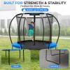 imageSereneLife 8FT 10FT 12FT 14FT Outdoor Trampoline for Kids  Recreational Backyard Trampoline with Curved Safety Poles and Net Enclosure ASTM Approval for Kids Adults8 FT