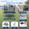 imageSereneLife 8FT 10FT 12FT 14FT Outdoor Trampoline for Kids  Recreational Backyard Trampoline with Curved Safety Poles and Net Enclosure ASTM Approval for Kids Adults10 FT