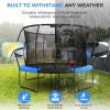imageSereneLife 8FT 10FT 12FT 14FT Outdoor Trampoline for Kids  Recreational Backyard Trampoline with Curved Safety Poles and Net Enclosure ASTM Approval for Kids Adults12 FT