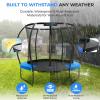 imageSereneLife 8FT 10FT 12FT 14FT Outdoor Trampoline for Kids  Recreational Backyard Trampoline with Curved Safety Poles and Net Enclosure ASTM Approval for Kids Adults8 FT